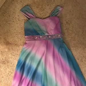 Fairytale Girls  Princess Flowy rainbow Dress